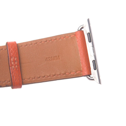 Hermes Epsom 42mm Apple Watch Single Tour Band Orange 6 of 8