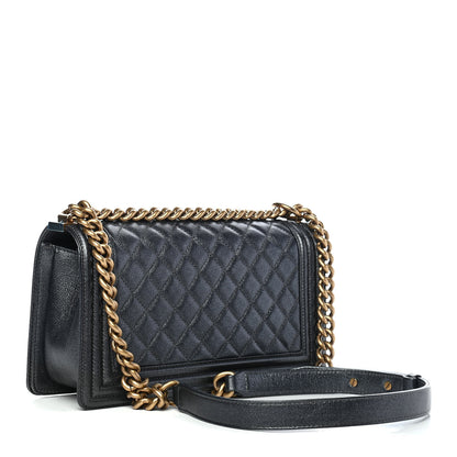 Chanel Metallic Calfskin Quilted Medium Boy Flap Grey 2 of 8