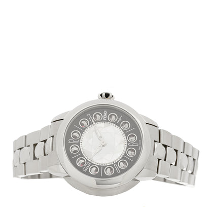 Fendi Stainless Steel Mother of Pearl Topaz Spinel 38mm Ishine Rotating Gem Two Tone Quartz Watch Black 2 of 4