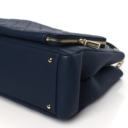 Chanel Caviar Quilted Large Business Affinity Shopping Bag Navy 10 of 10