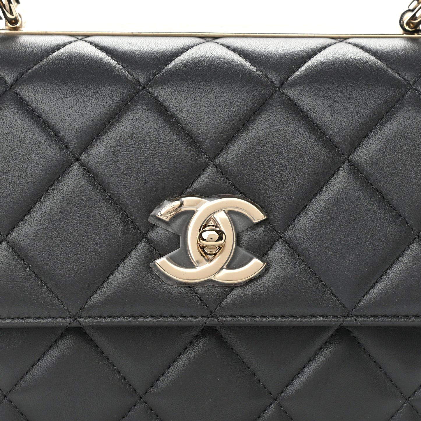 Lambskin Quilted Small Trendy CC Dual Handle Flap Bag Dark Grey