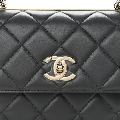 Chanel Lambskin Quilted Small Trendy CC Dual Handle Flap Bag Dark Grey 8 of 11