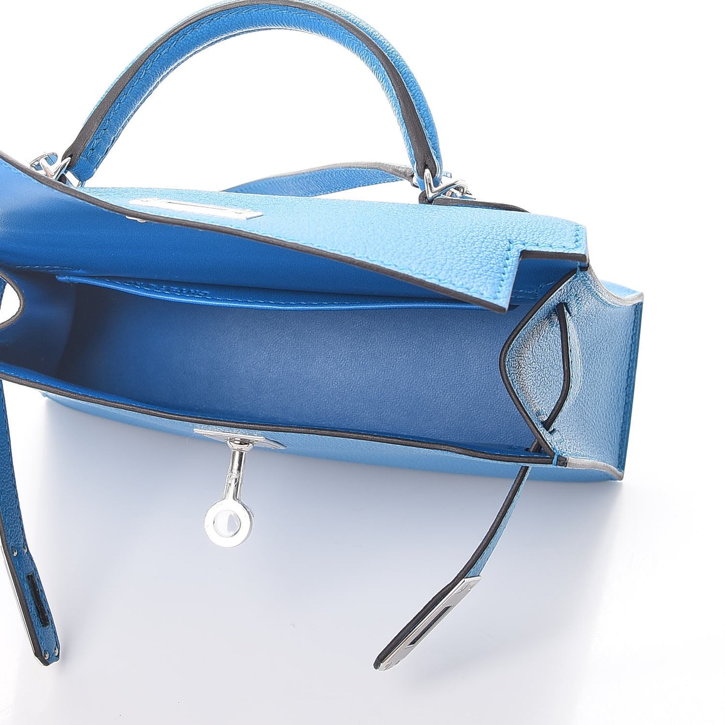 Chevre Mysore Mini Kelly Sellier 20 Bleu Zanzibar