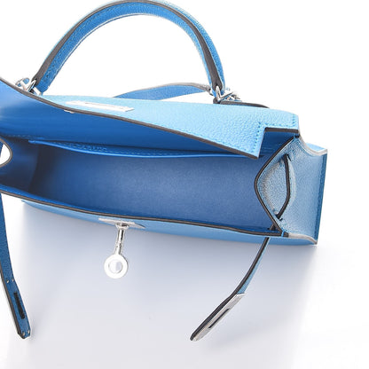 Hermes Chevre Mysore Mini Kelly Sellier 20 Bleu Zanzibar 6 of 9