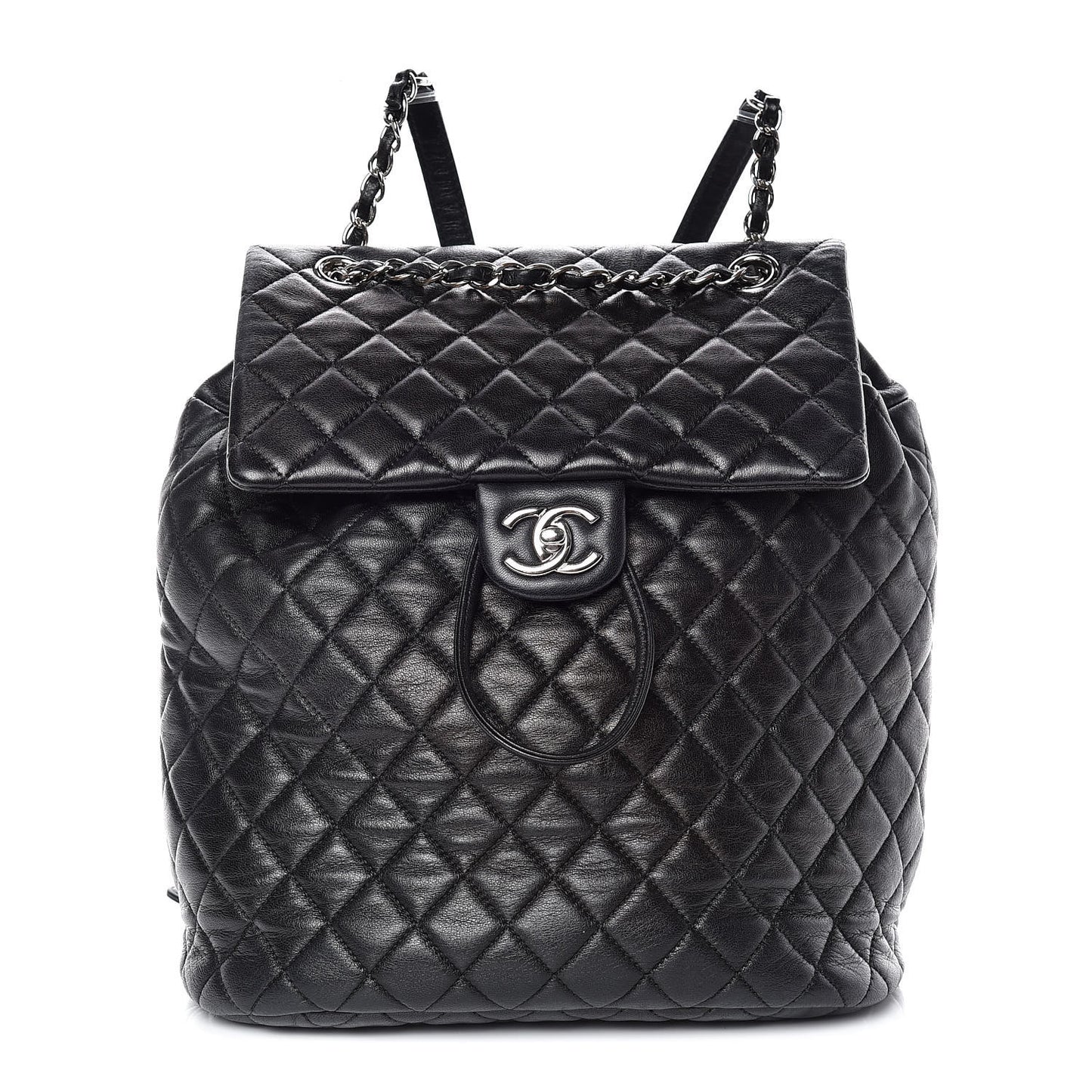 Lambskin Quilted Large Urban Spirit Backpack Black