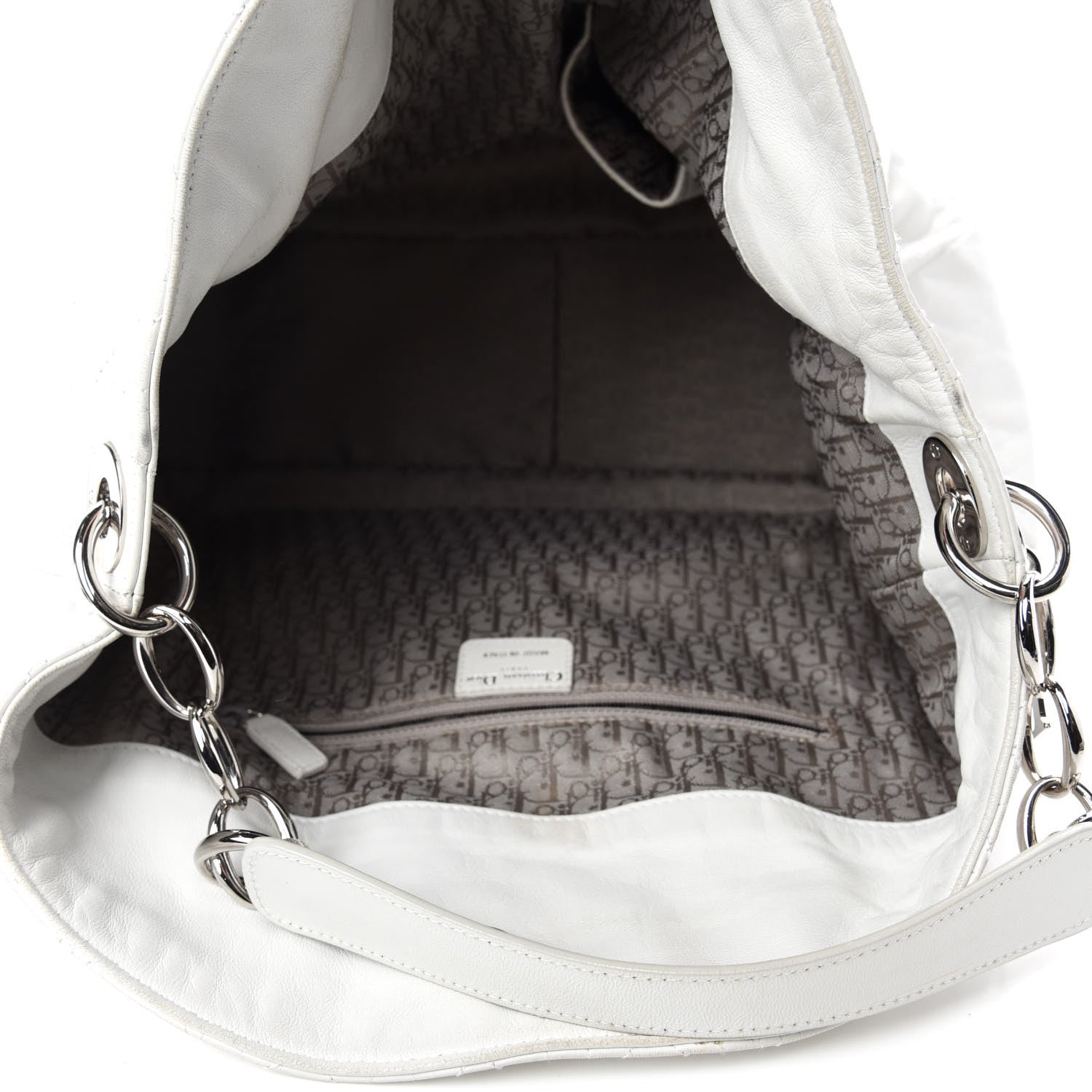 Christian Dior Lambskin Cannage Medium Dior Soft Hobo White 5 of 19