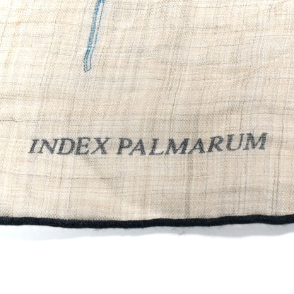 Hermes Cashmere Index Palmarum Finesse Scarf 90 White Bleu Kaki 5 of 6
