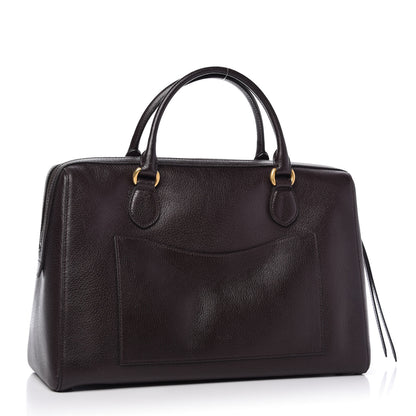 Gucci Calfskin Vintage Web Medium Satchel Dark Brown 3 of 9