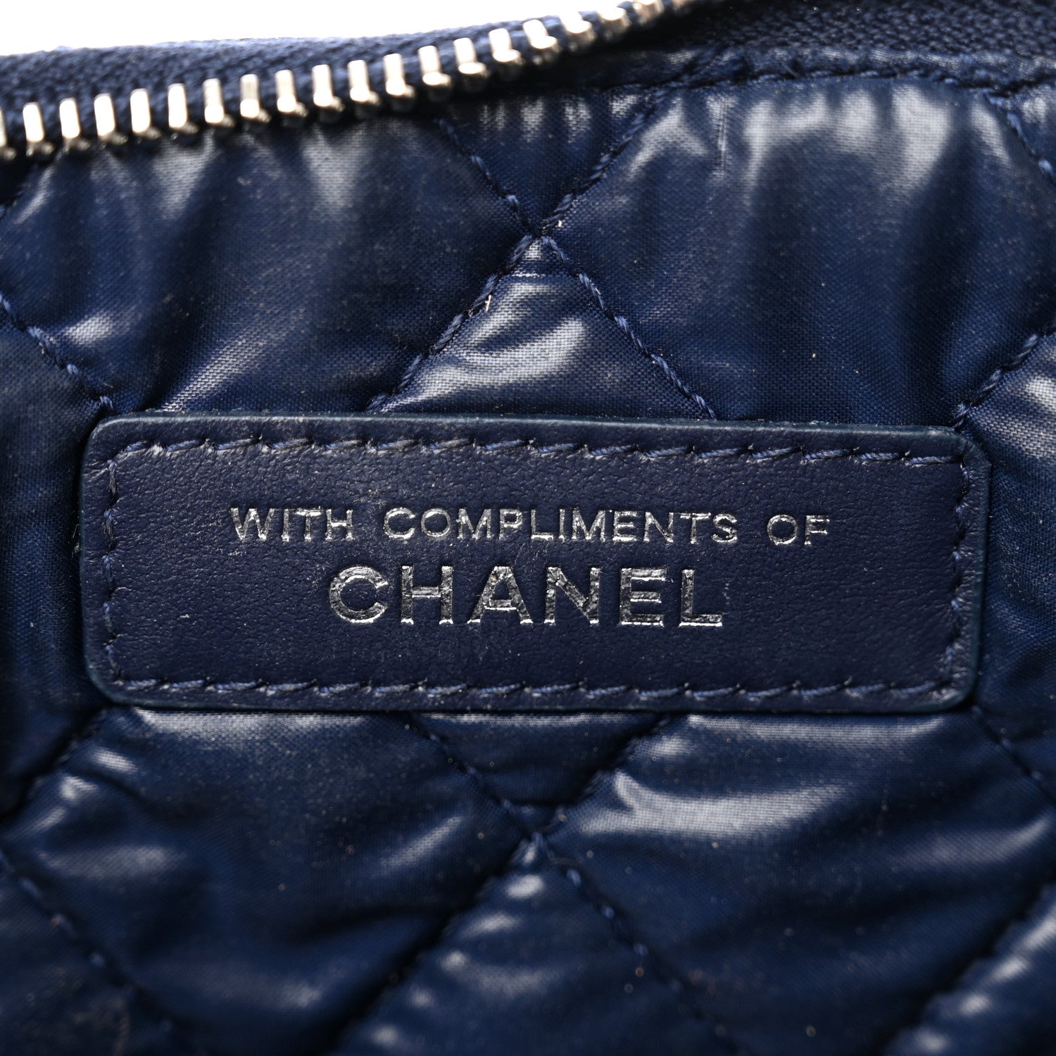 Chanel Caviar Quilted Cosmetic Case Navy 7 of 9
