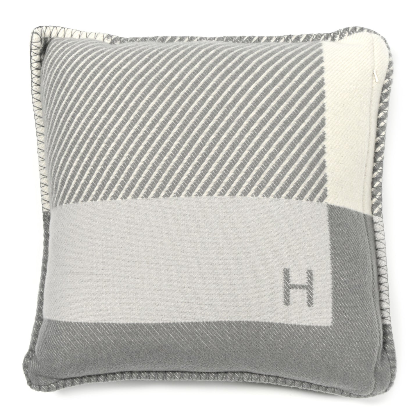 Wool Cashmere H Riviera Pillow Gris