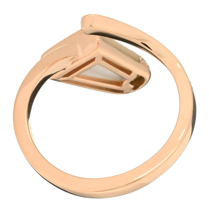 Bulgari 18K Rose Gold Diamond Mother of Pearl Gelati Ring 50 5.25 3 of 4