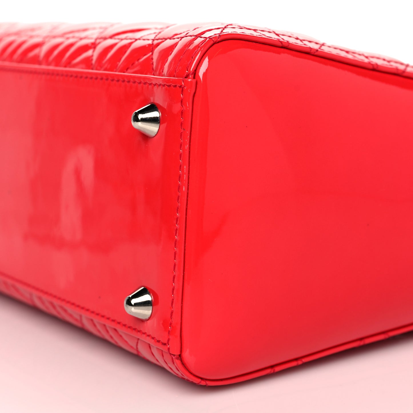 Patent Cannage Large Lady Dior Red