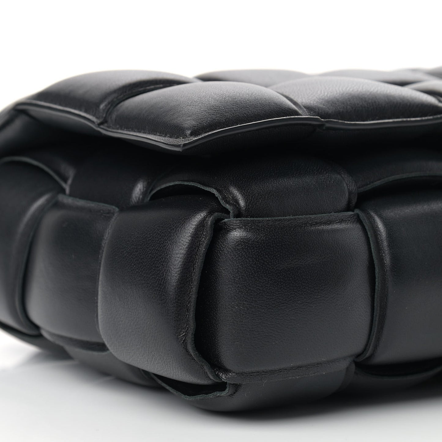 Nappa Maxi Intreccio Padded Cassette Crossbody Bag Black