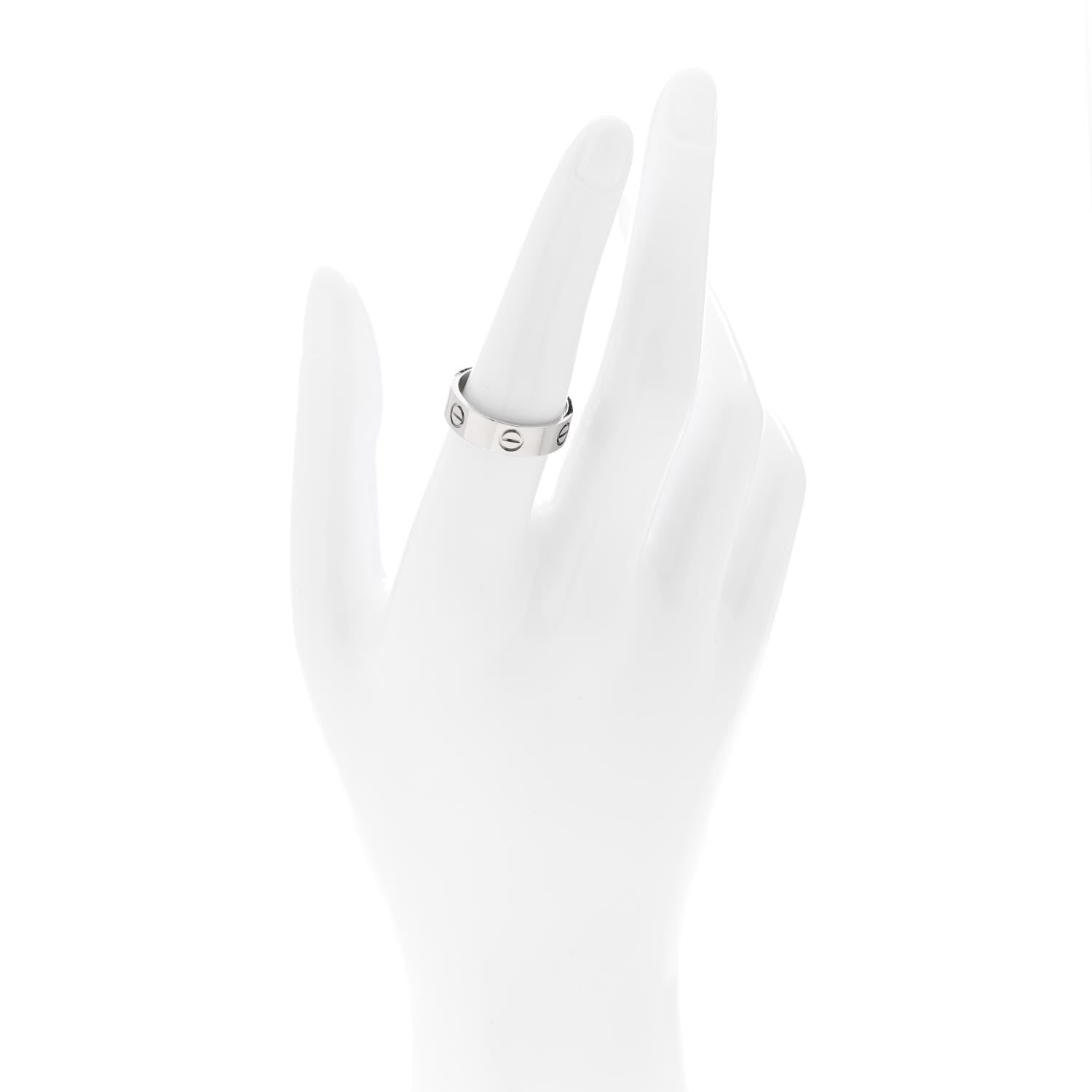 Cartier 18K White Gold 5.5mm LOVE Ring 55 7.25 2 of 6