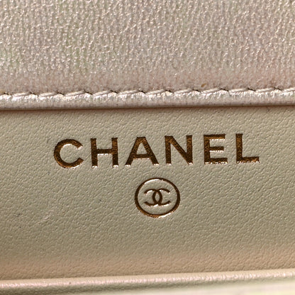 Chanel Iridescent Lambskin Quilted CC Phone Holder Ivory 6 of 8