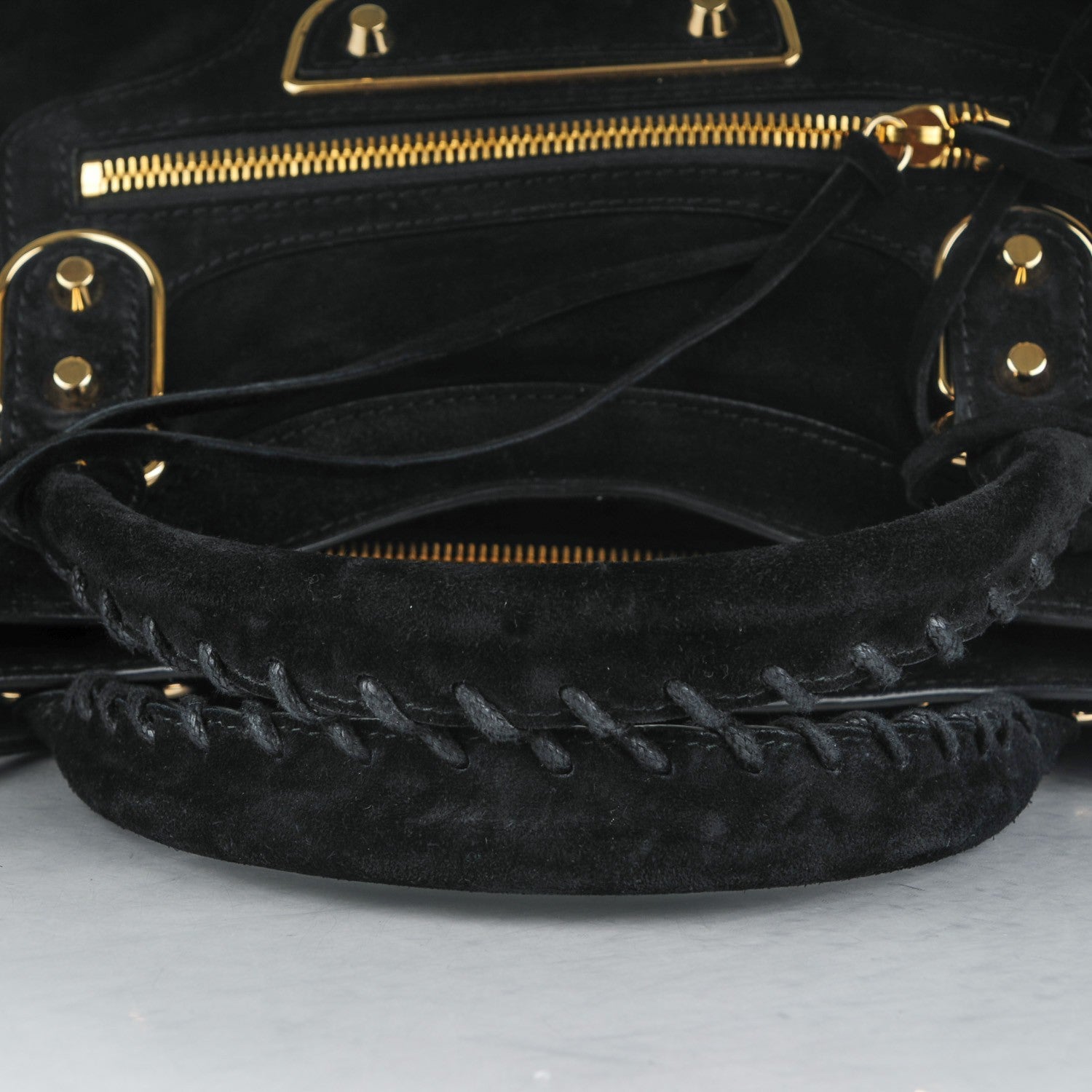 Balenciaga Baby Daim Gold Metallic Edge Hardware City Black 5 of 8