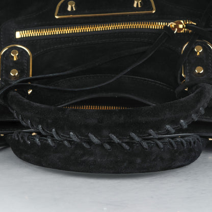 Balenciaga Baby Daim Gold Metallic Edge Hardware City Black 5 of 8