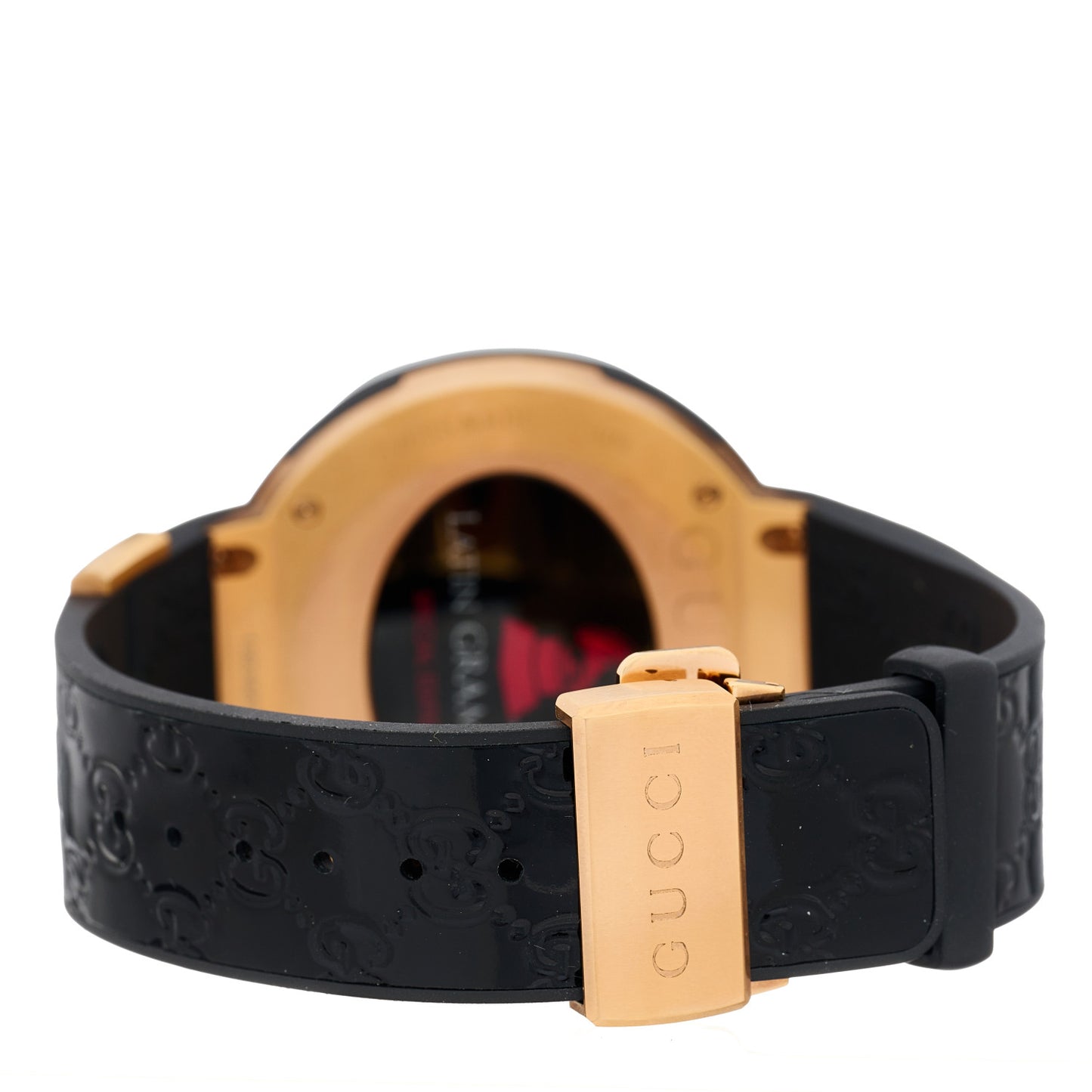 Stainless Steel Rubber 45mm Digital I-Gucci Latin Grammy Watch Black