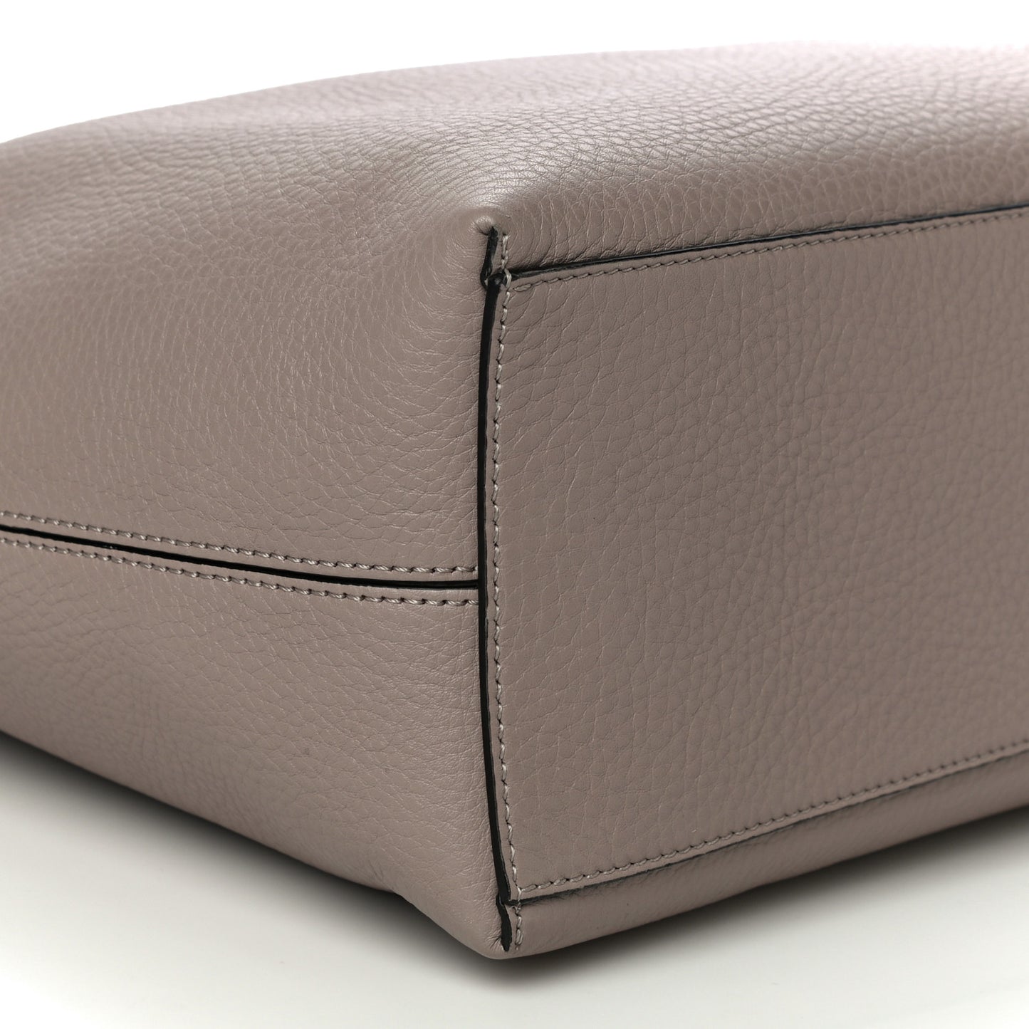 Grained Calfskin Rockstud Shoulder Tote Poudre