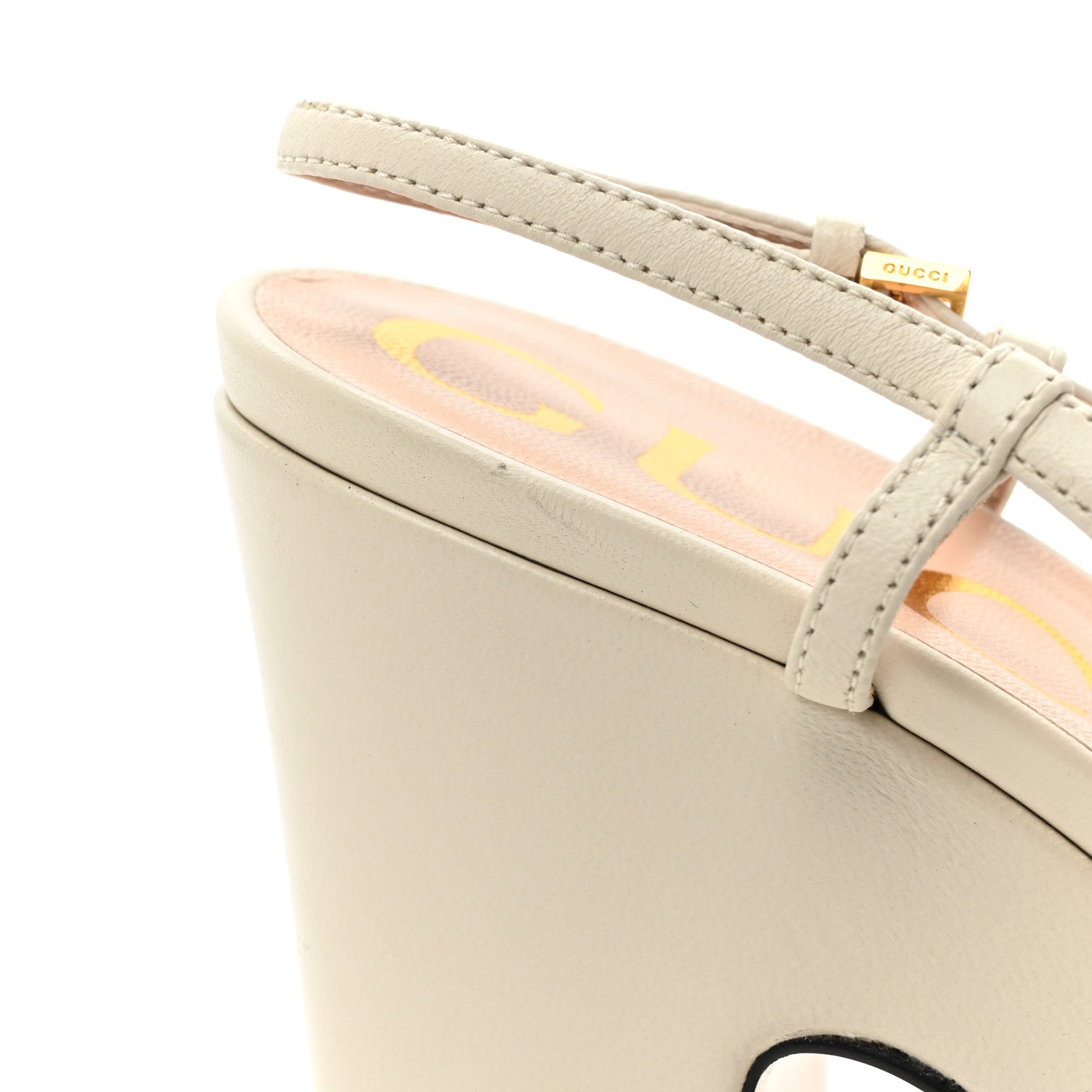 Gucci Nappa Horsebit Platform 35/120mm Slingback Pumps 38 New Mystic White 12 of 14