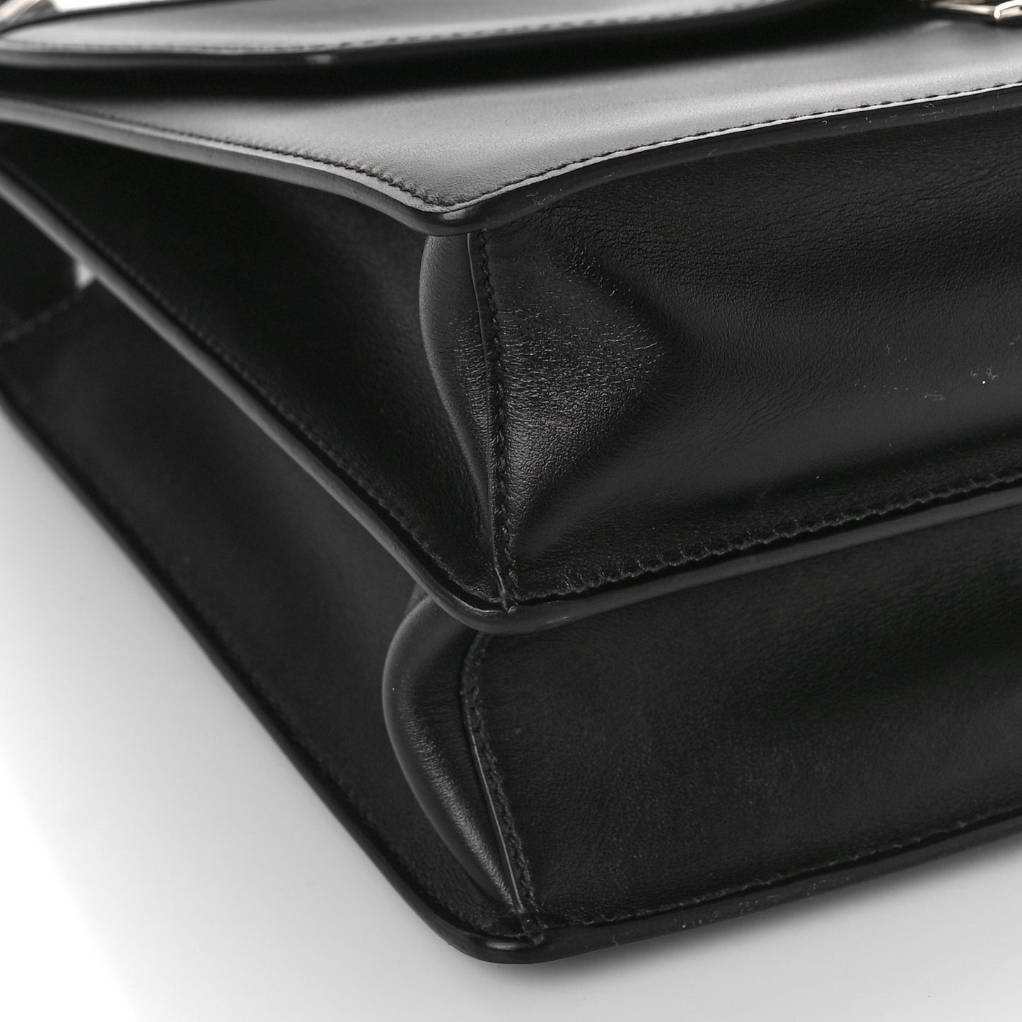 Saffiano City Calfskin Studded Elektra Shoulder Bag Black Fuoco