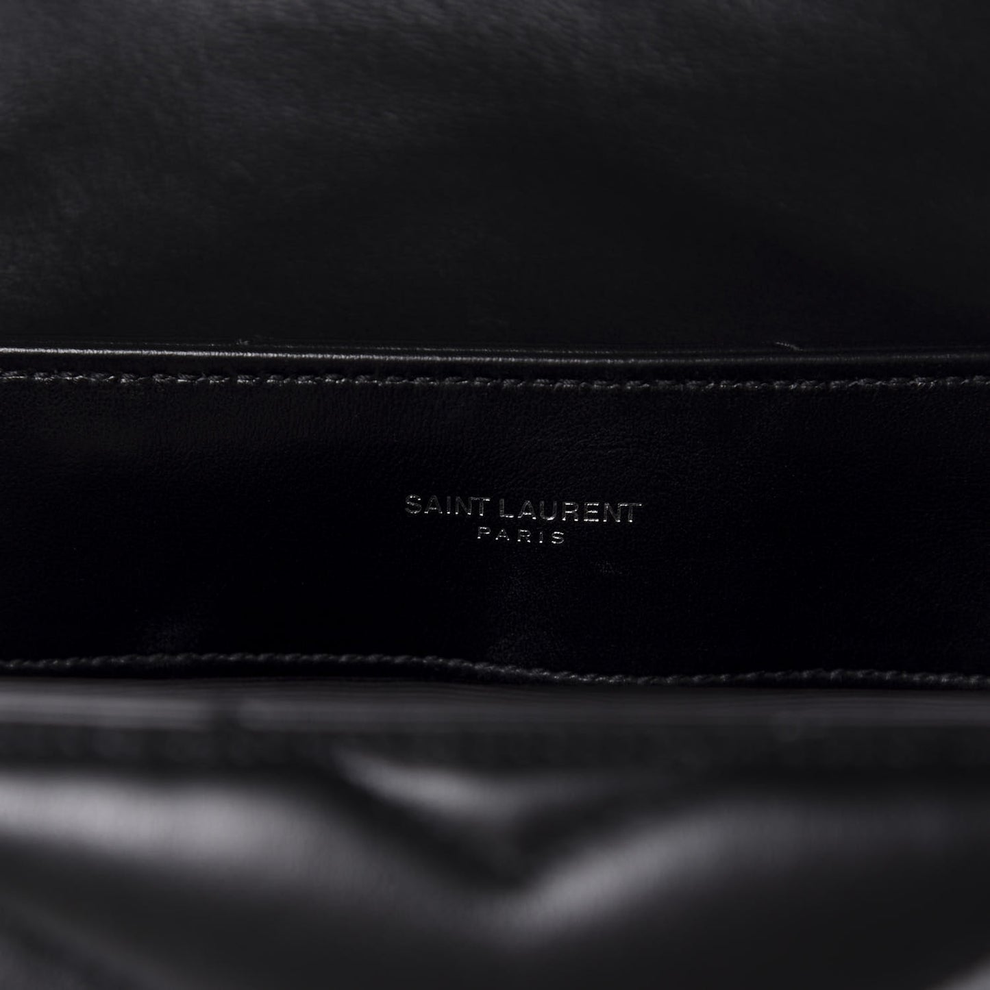 Calfskin Y Quilted Monogram Medium Loulou Chain Satchel Black