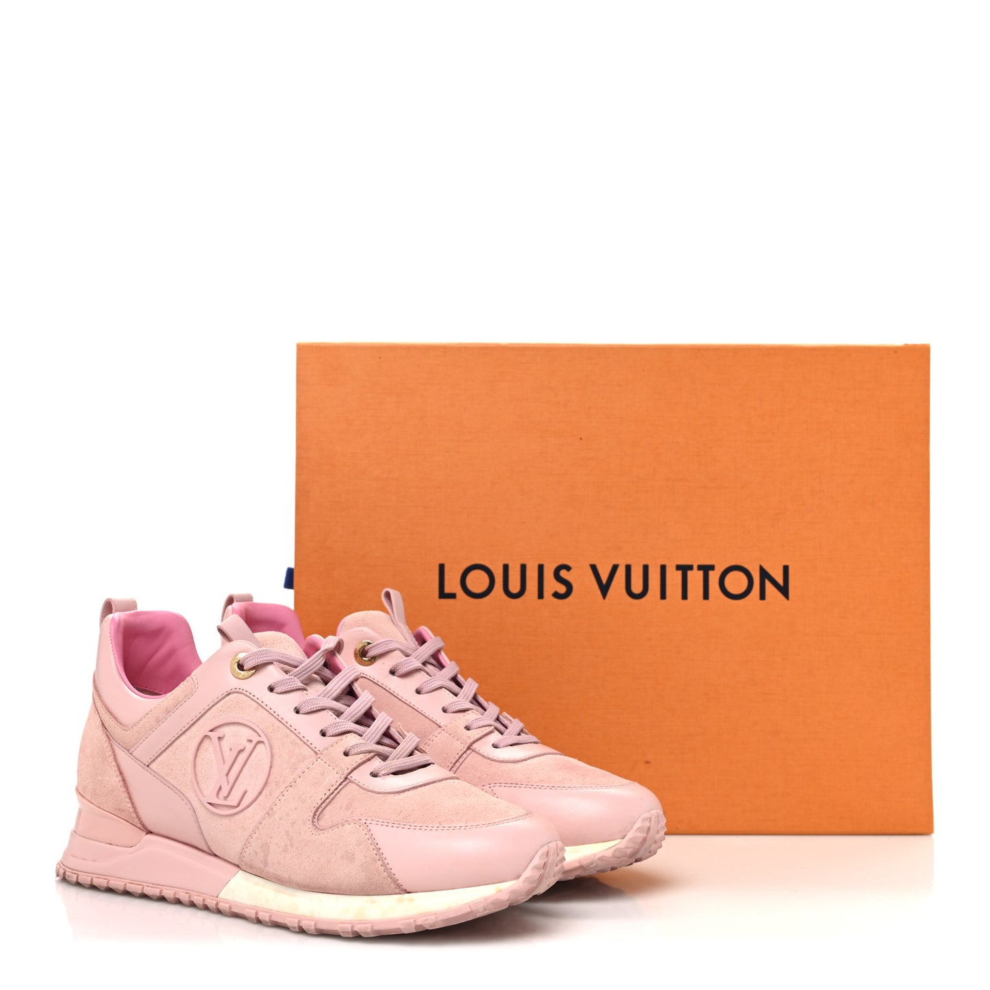 Suede Calfskin Run Away Sneakers 38.5 Pink