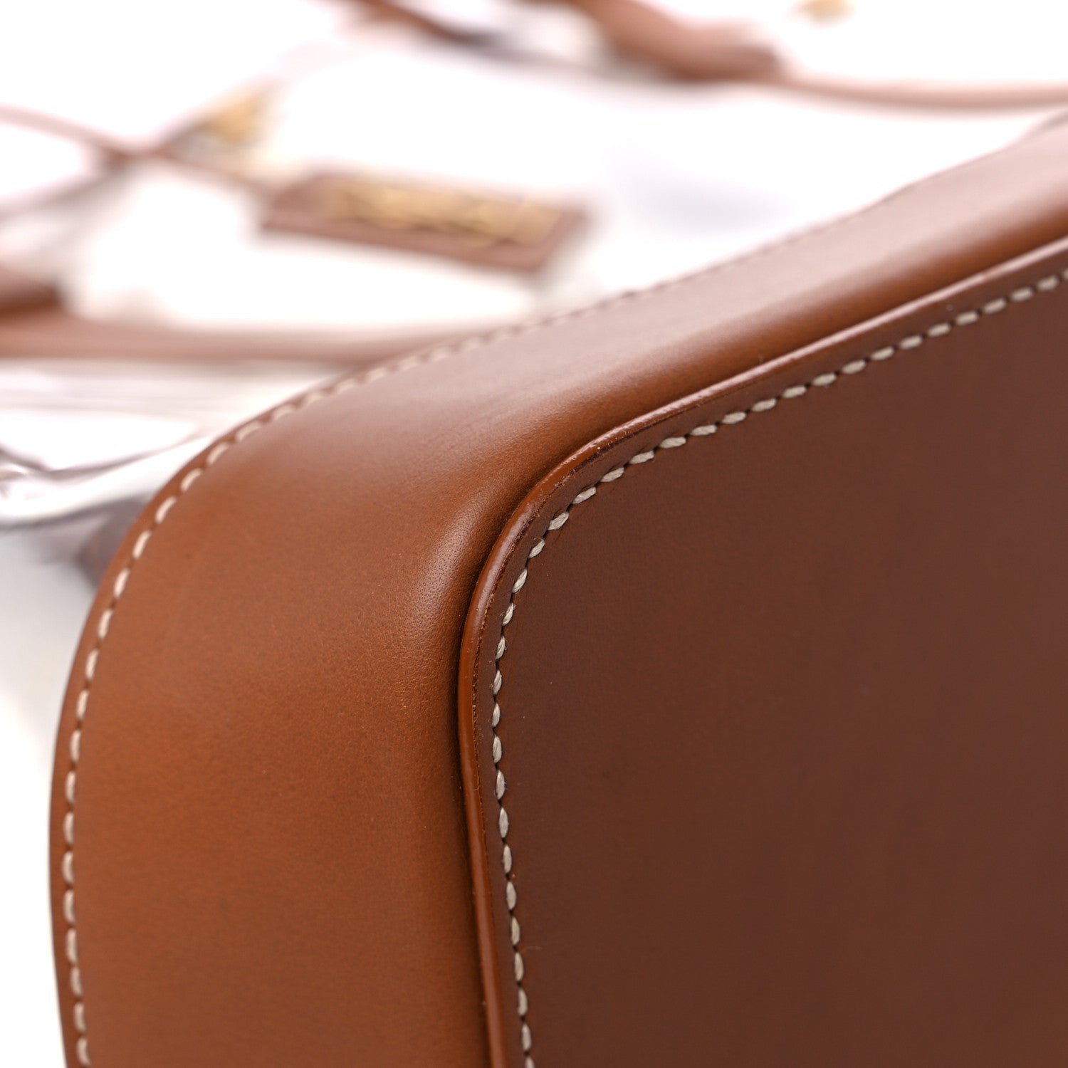 Saint Laurent Calfskin Vinyl Cabas Tote Brown 8 of 18