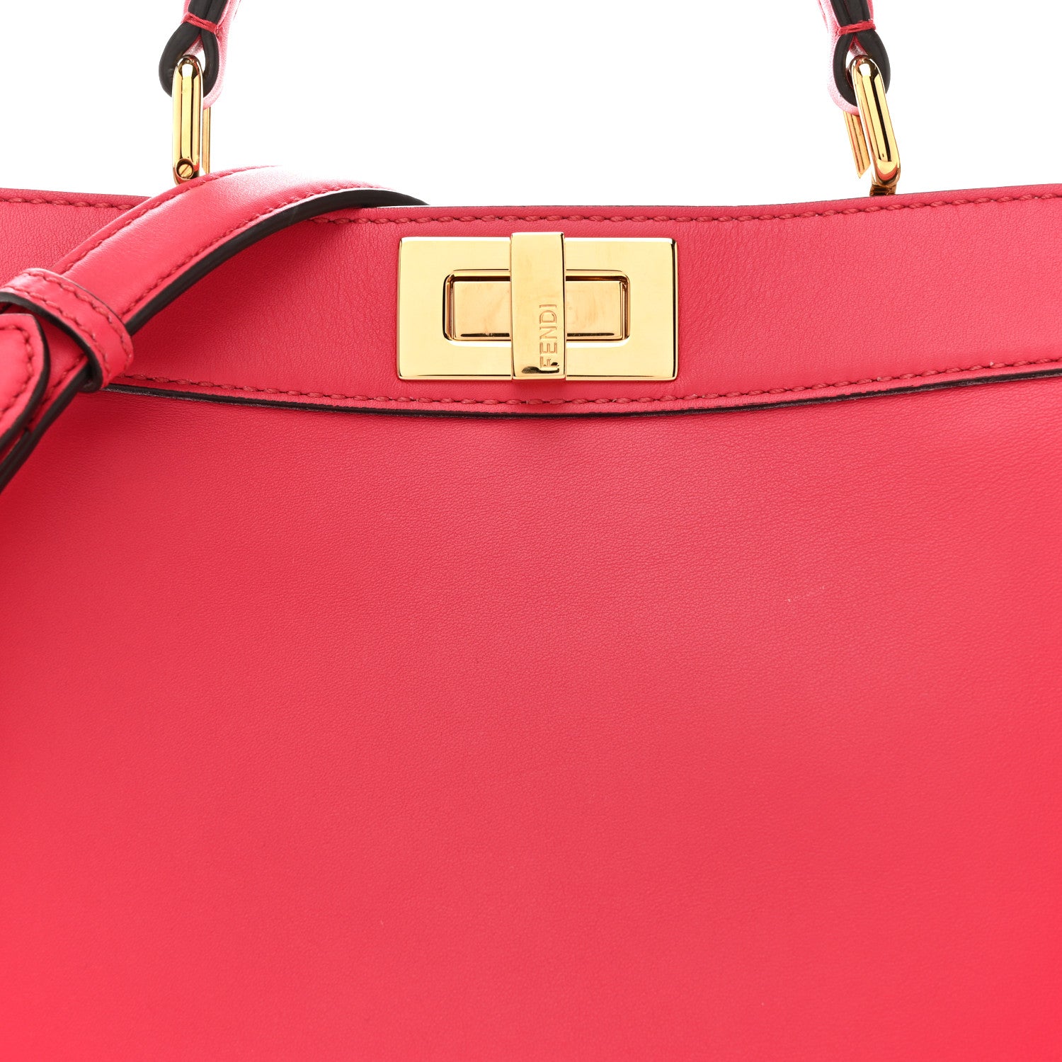 Fendi Vitello Seta Shiny Nappa Small Peekaboo I SEE U Satchel Lampone Light Rose 9 of 14