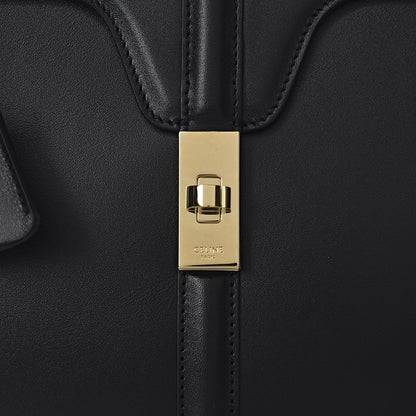 Celine Satinated Calfskin Medium 16 Top Handle Bag Black 12 of 12