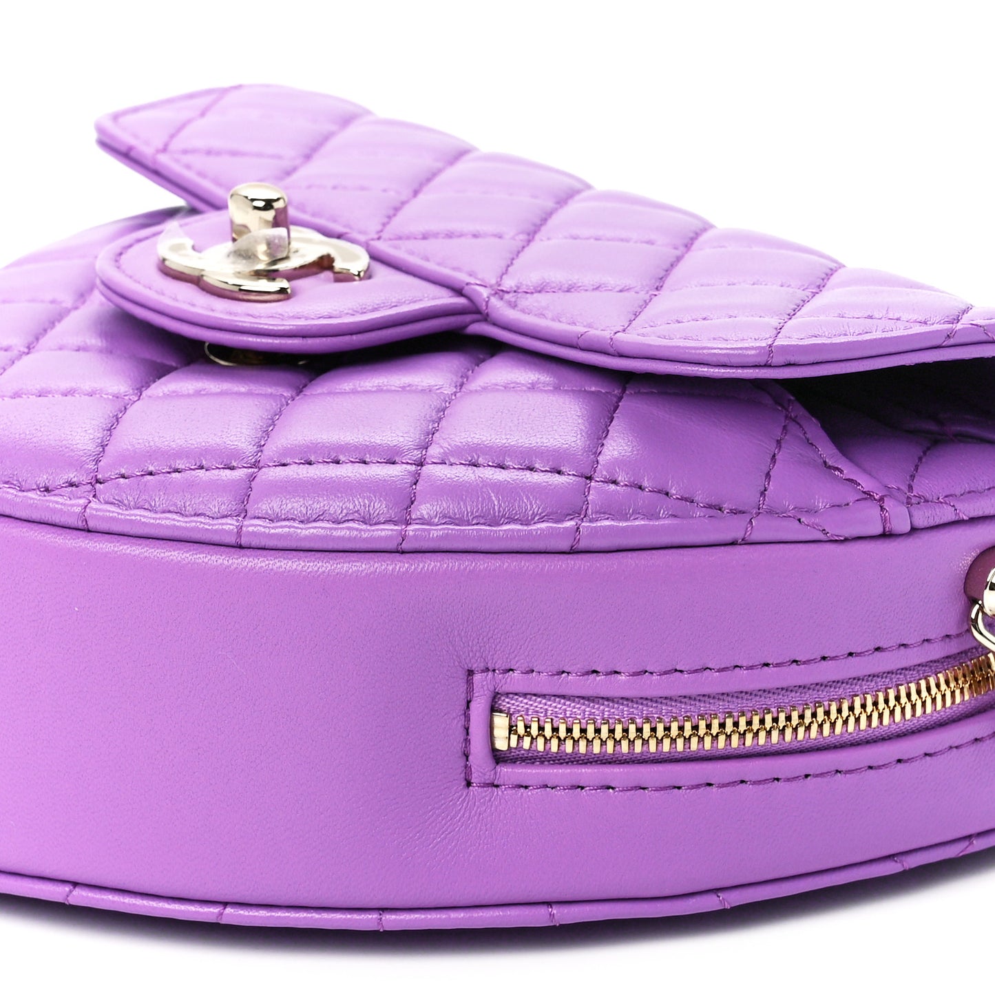 Lambskin Quilted CC In Love Heart Bag Purple