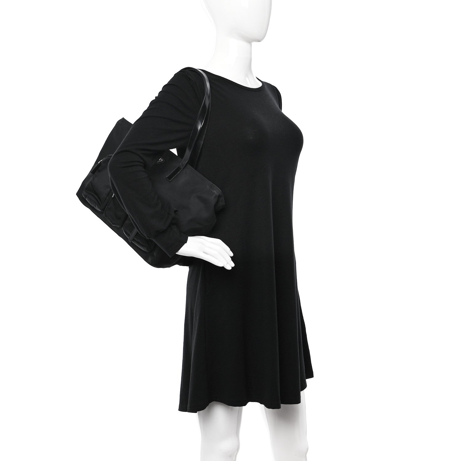 Prada Nylon Front Pockets Tote Black 2 of 8