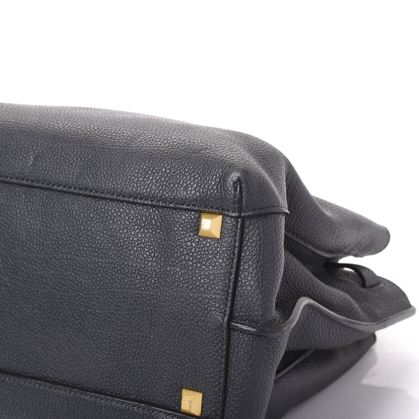 Grained Calfskin Medium Milla Tote Phantom Grey