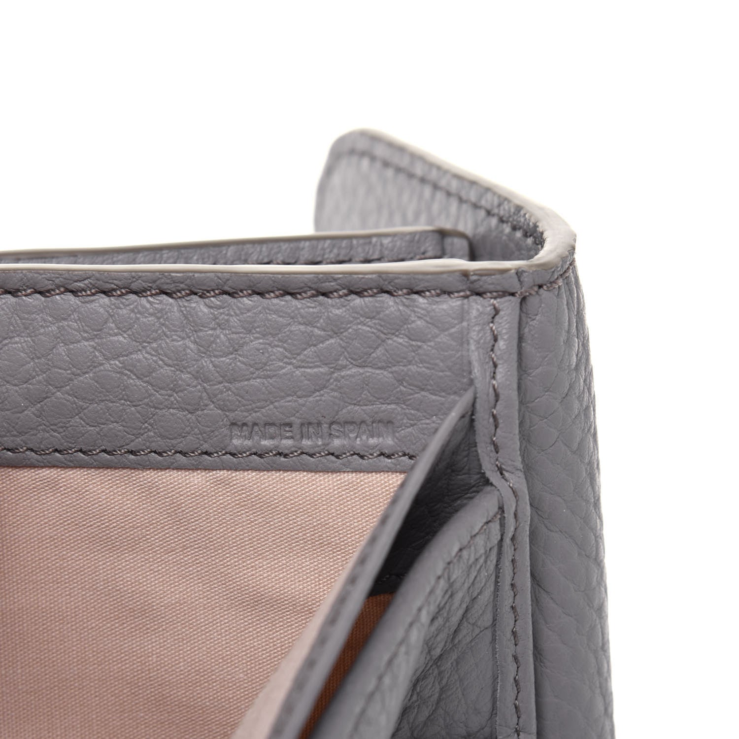 Chloe Grained Calfskin Marcie Square Wallet Cashmere Grey 8 of 12