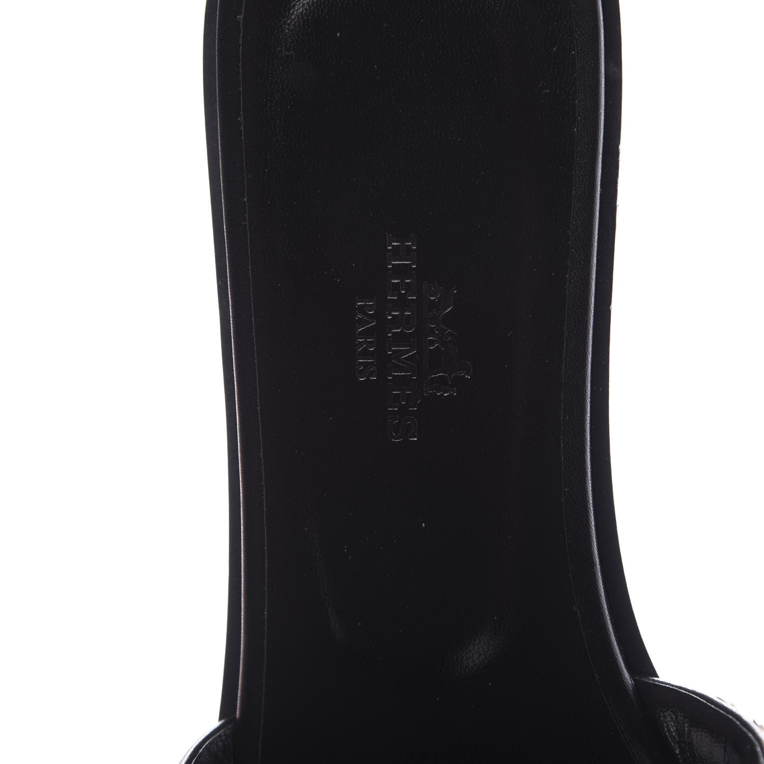 Hermes Calfskin Clou De Selle Oran Sandals 37 Black 8 of 10