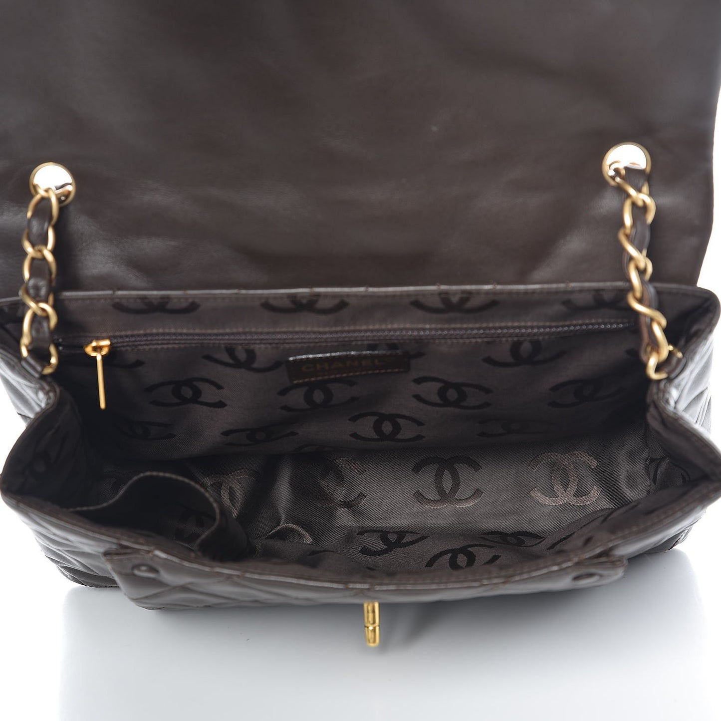 Lambskin Quilted Single Flap Black