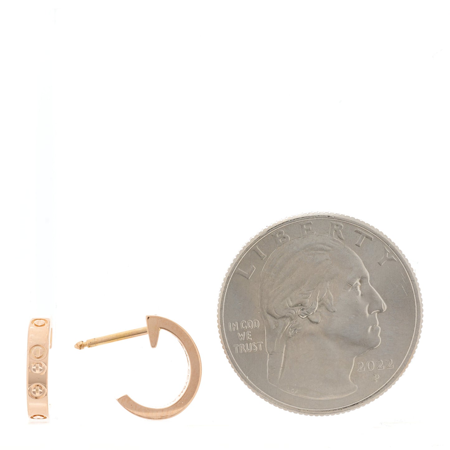 18K Pink Gold Small LOVE Hoop Earrings