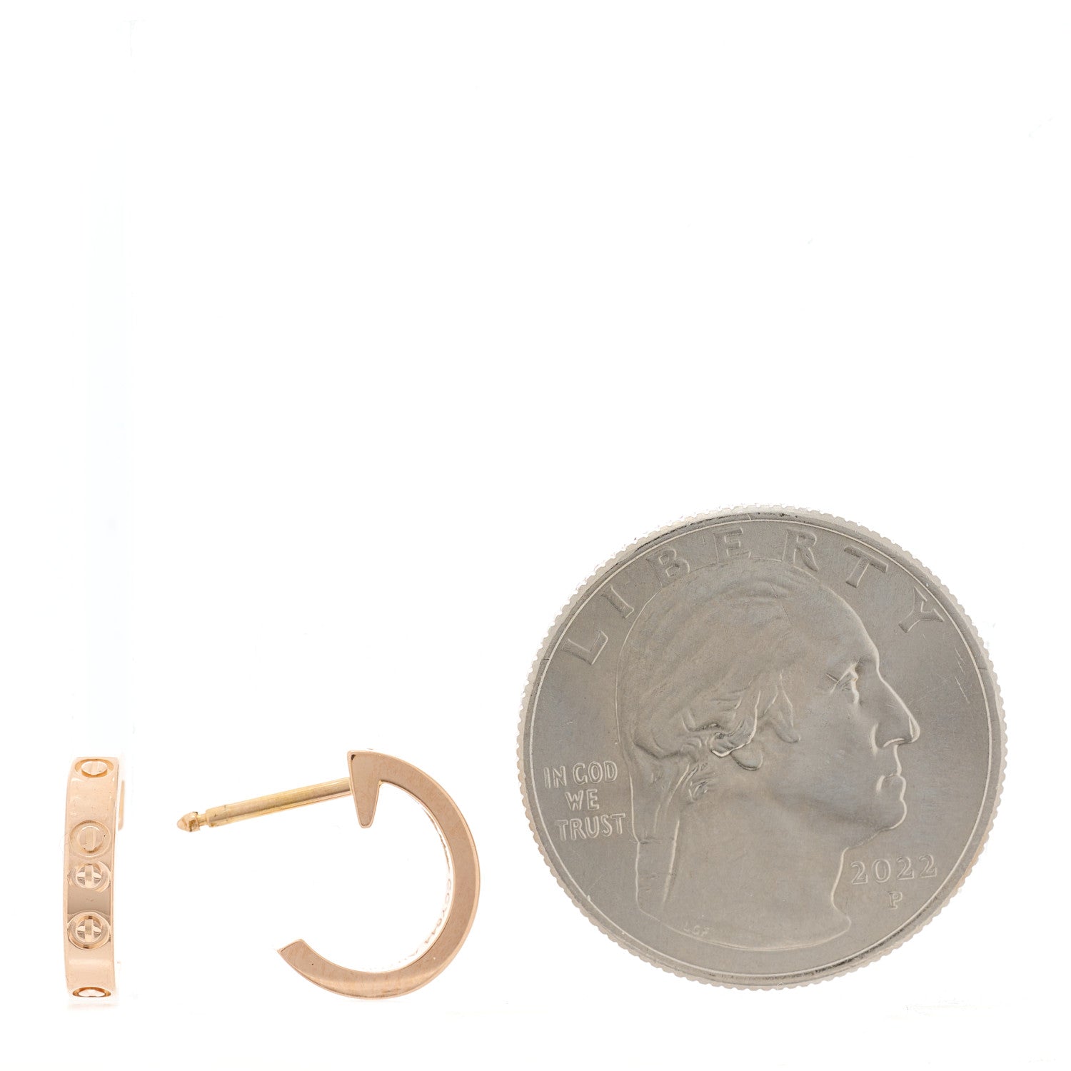 Cartier 18K Pink Gold Small LOVE Hoop Earrings 2 of 7