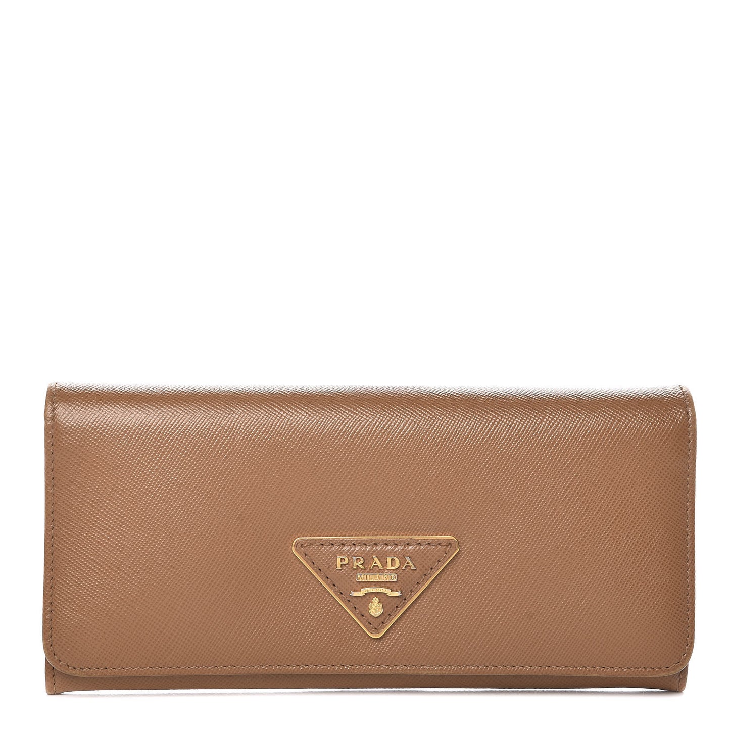Saffiano Continental Flap Wallet Caramel