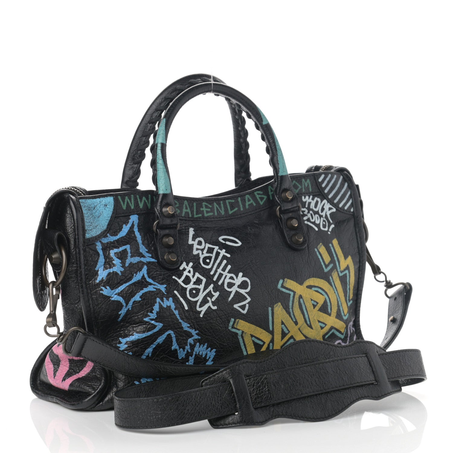 Balenciaga Agneau Graffiti All Over Classic Hardware S City Black Multicolor 3 of 10