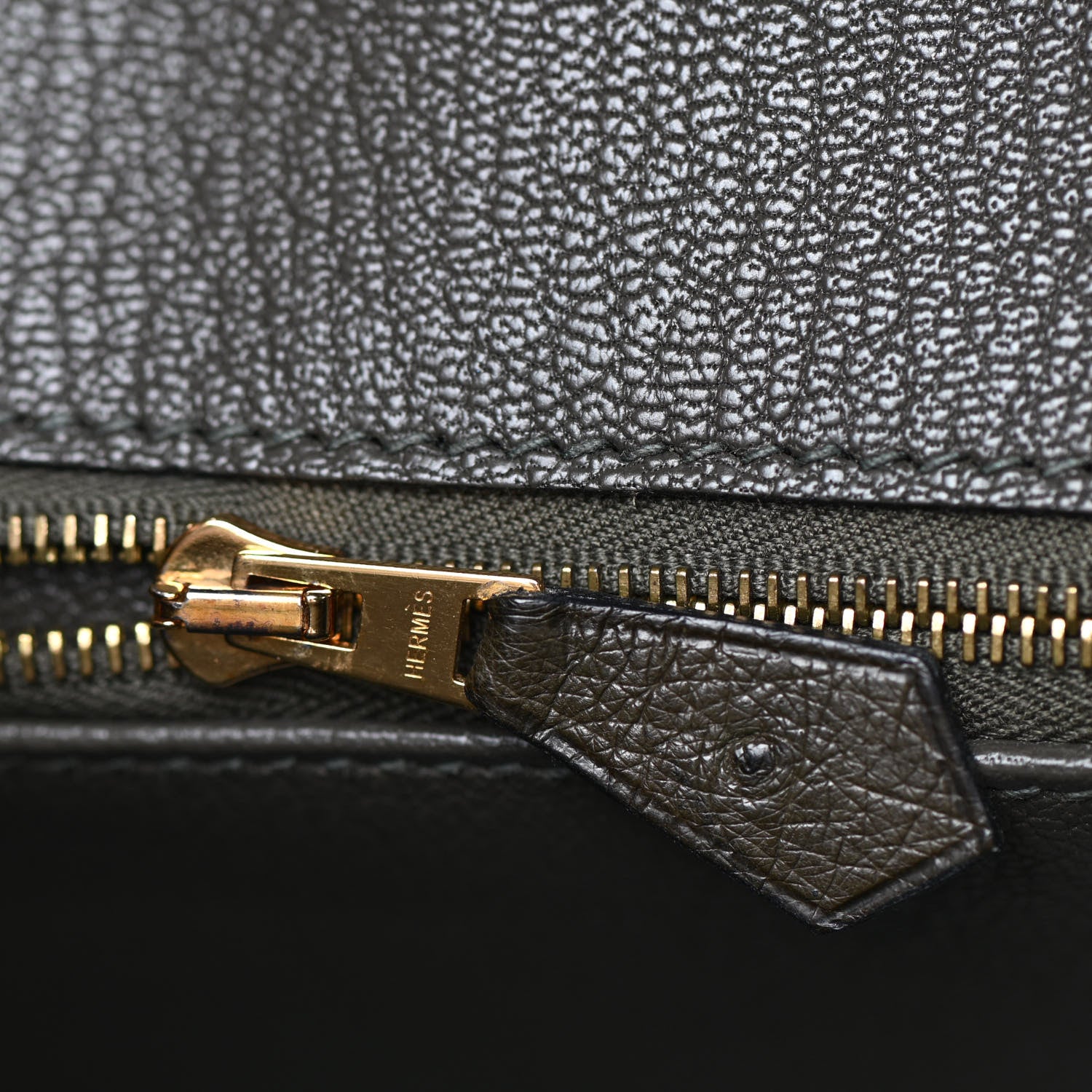 Hermes Ostrich Birkin 30 Vert Olive 16 of 32