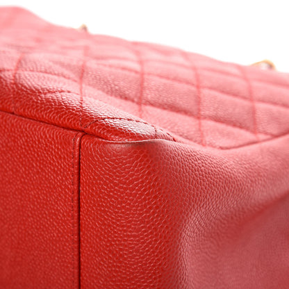Chanel Caviar Quilted Grand Shopping Tote GST Red 9 of 13