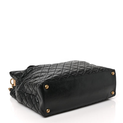 Chanel Glazed Calfskin Quilted Large Boy Tote Black 4 of 9