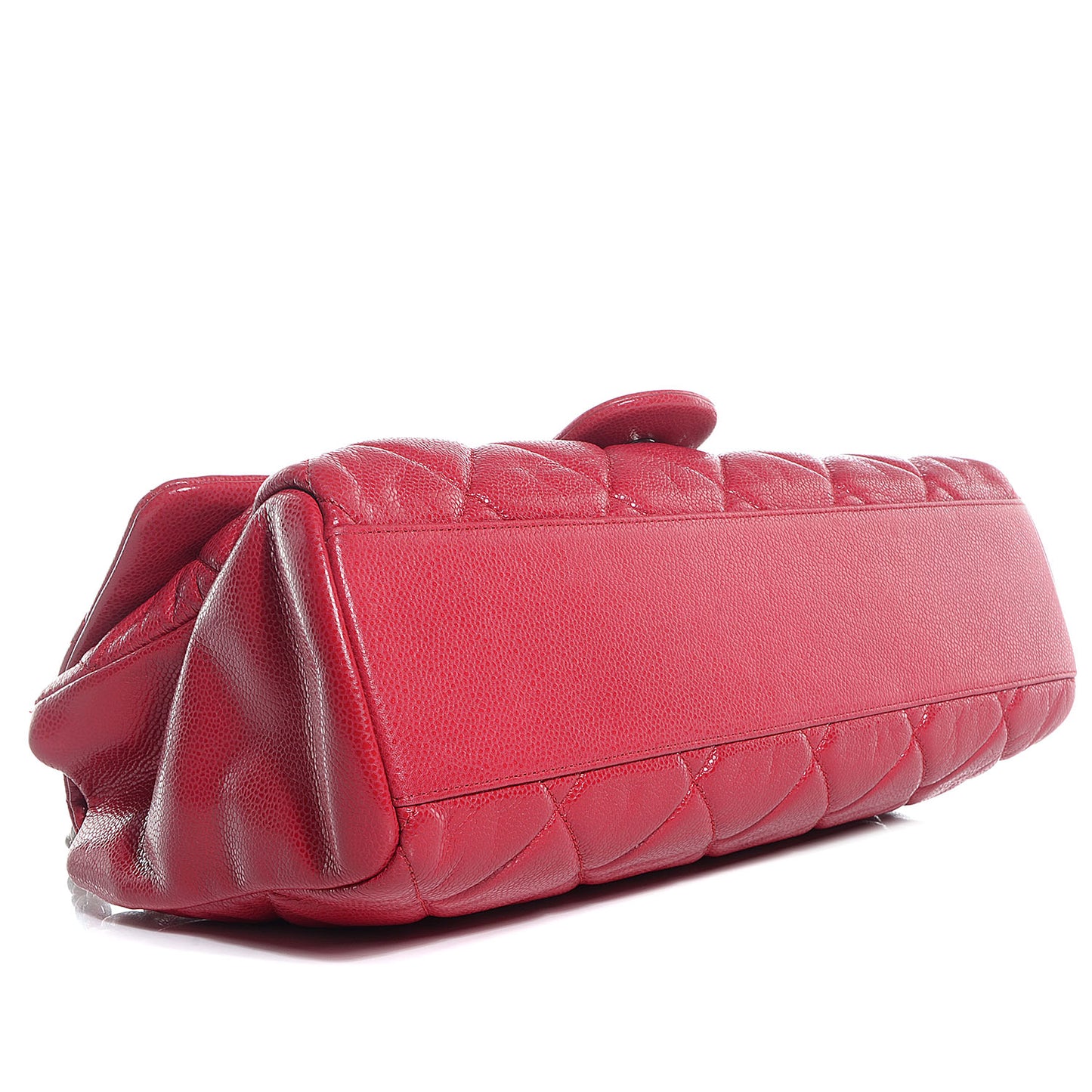 Glazed Caviar Medium Nature Flap Bag Red