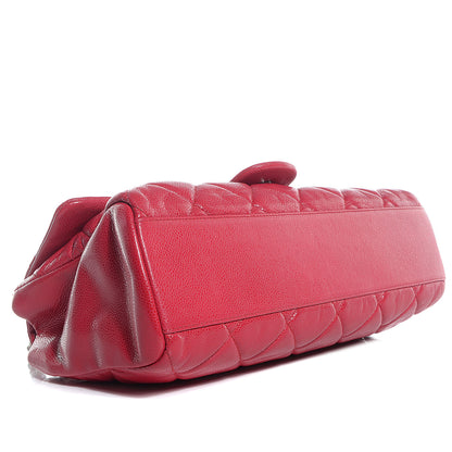 Chanel Glazed Caviar Medium Nature Flap Bag Red 4 of 9