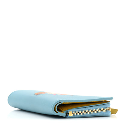 Loewe X HOWLS MOVING CASTLE Calfskin Heen Compact Zip Wallet Light Blue 4 of 12