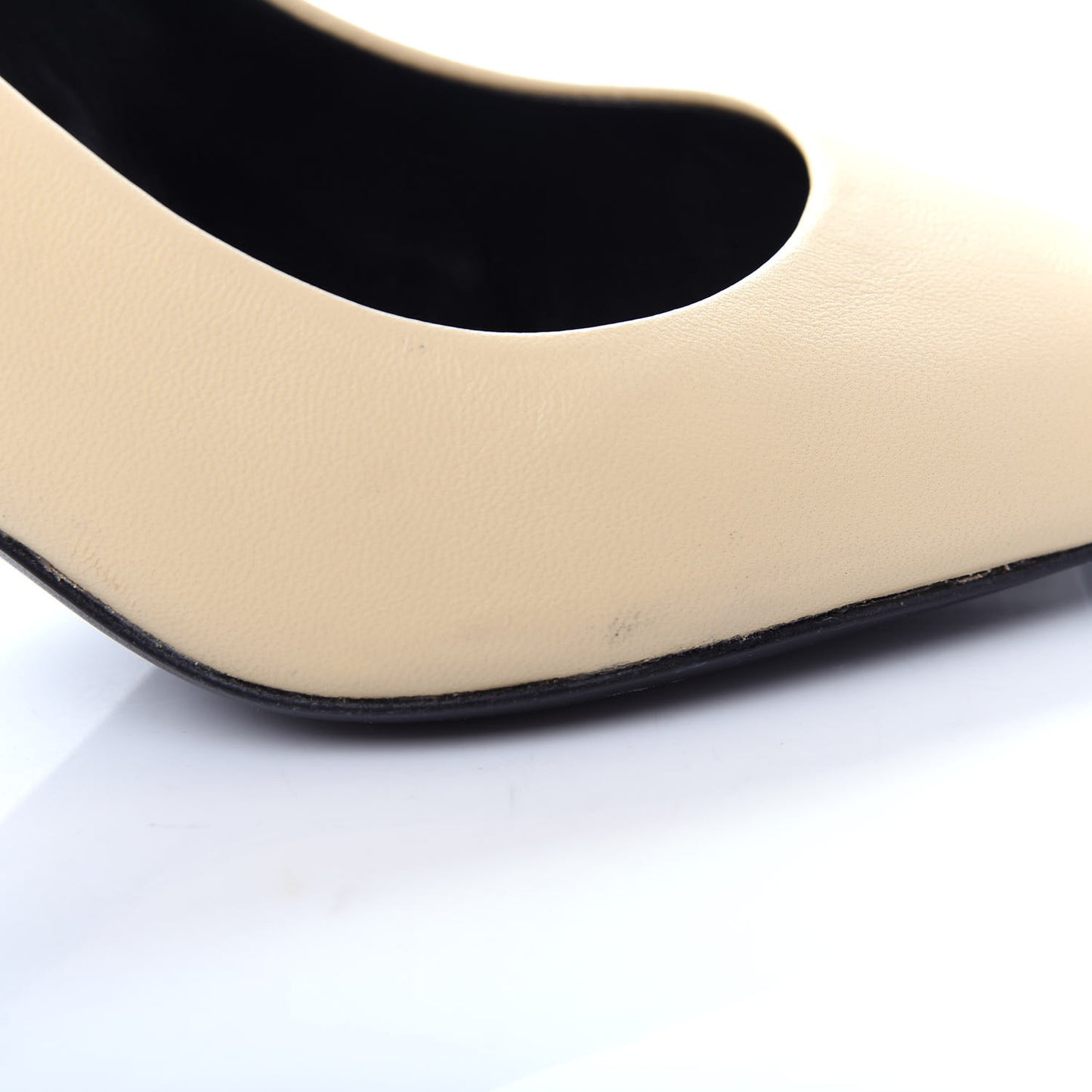Nappa Square Knife 80mm Pumps 37.5 Beige