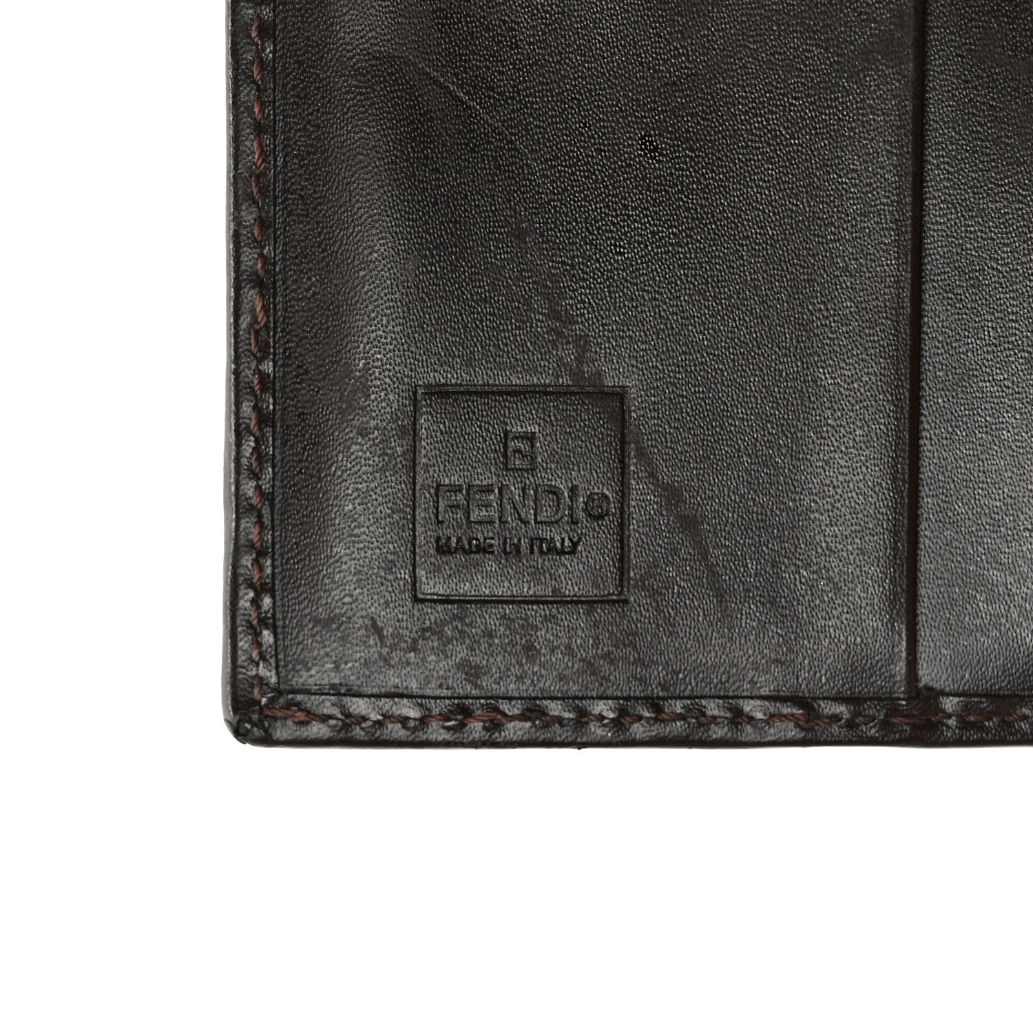 Fendi Zucca Calfskin Compact Wallet Tobacco 6 of 7