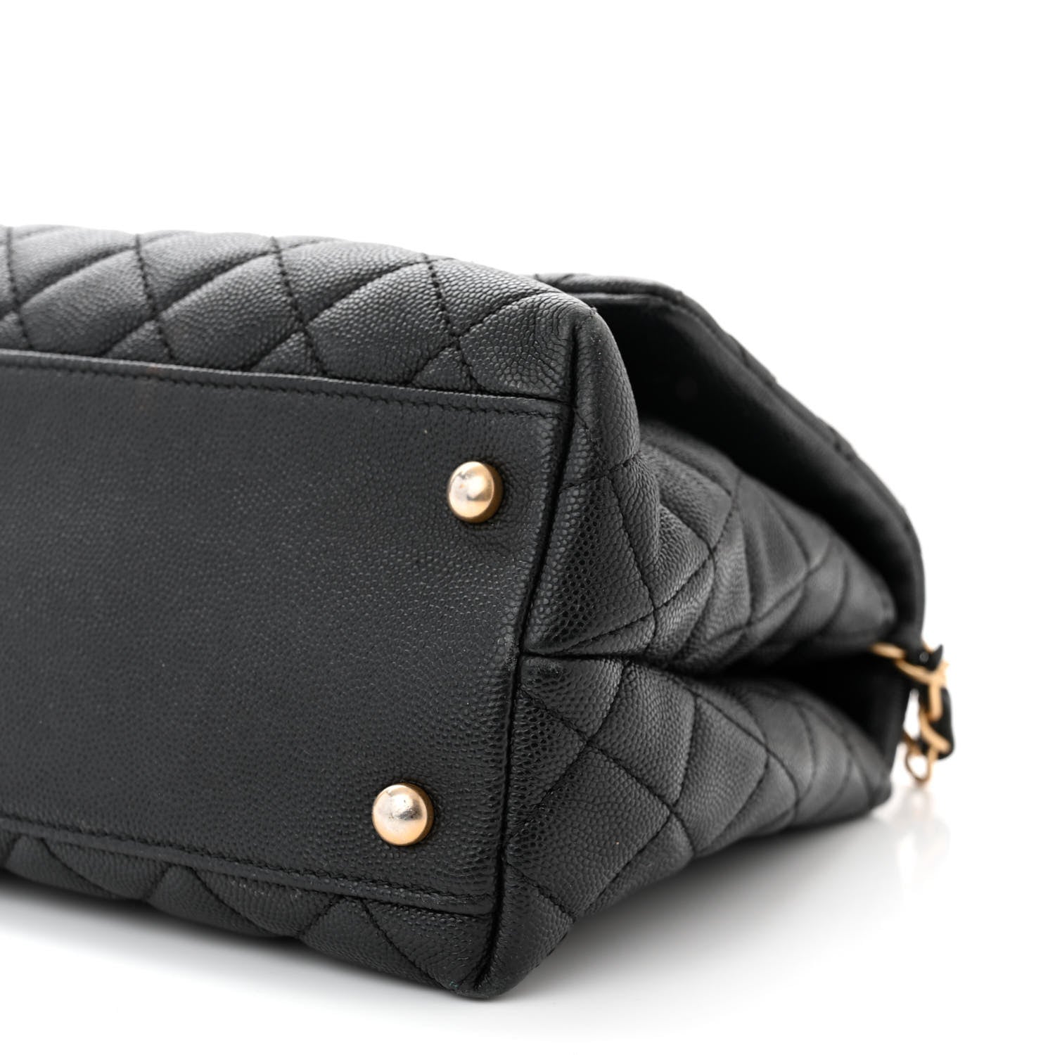 Chanel Caviar Elaphe Quilted Small Coco Handle Flap Black 10 of 13