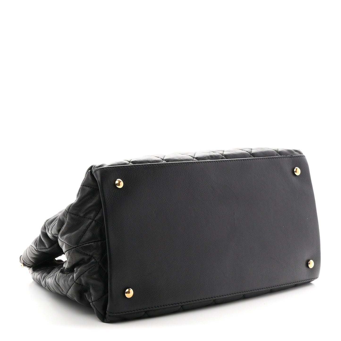 Calfskin Quilted Small Chain Me Tote Black